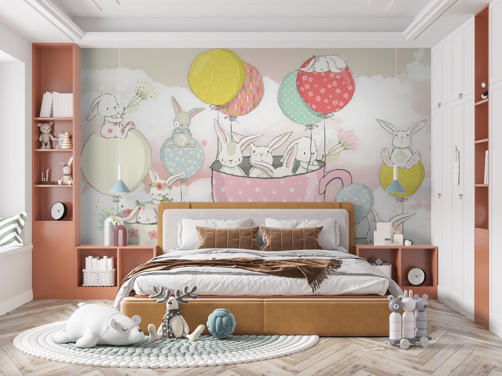 Fototapeta králiky v kruhoch