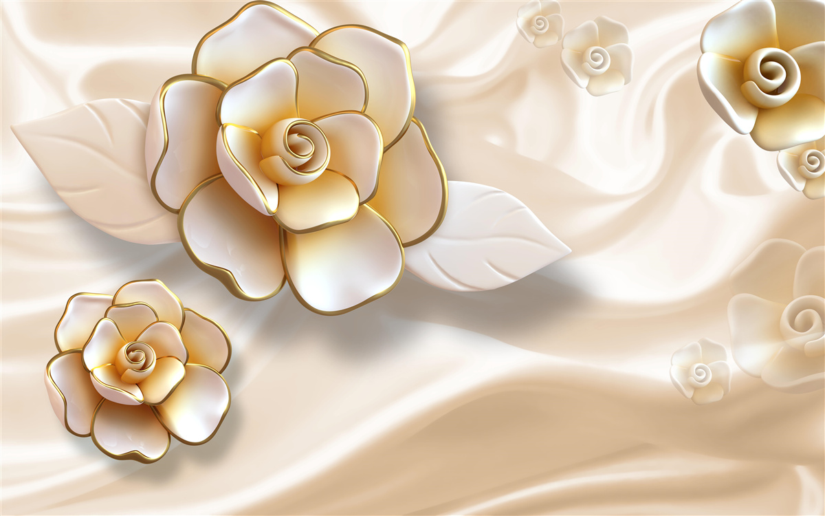 Fototapeta luxusné biele ruže so zlatými odtieňmi