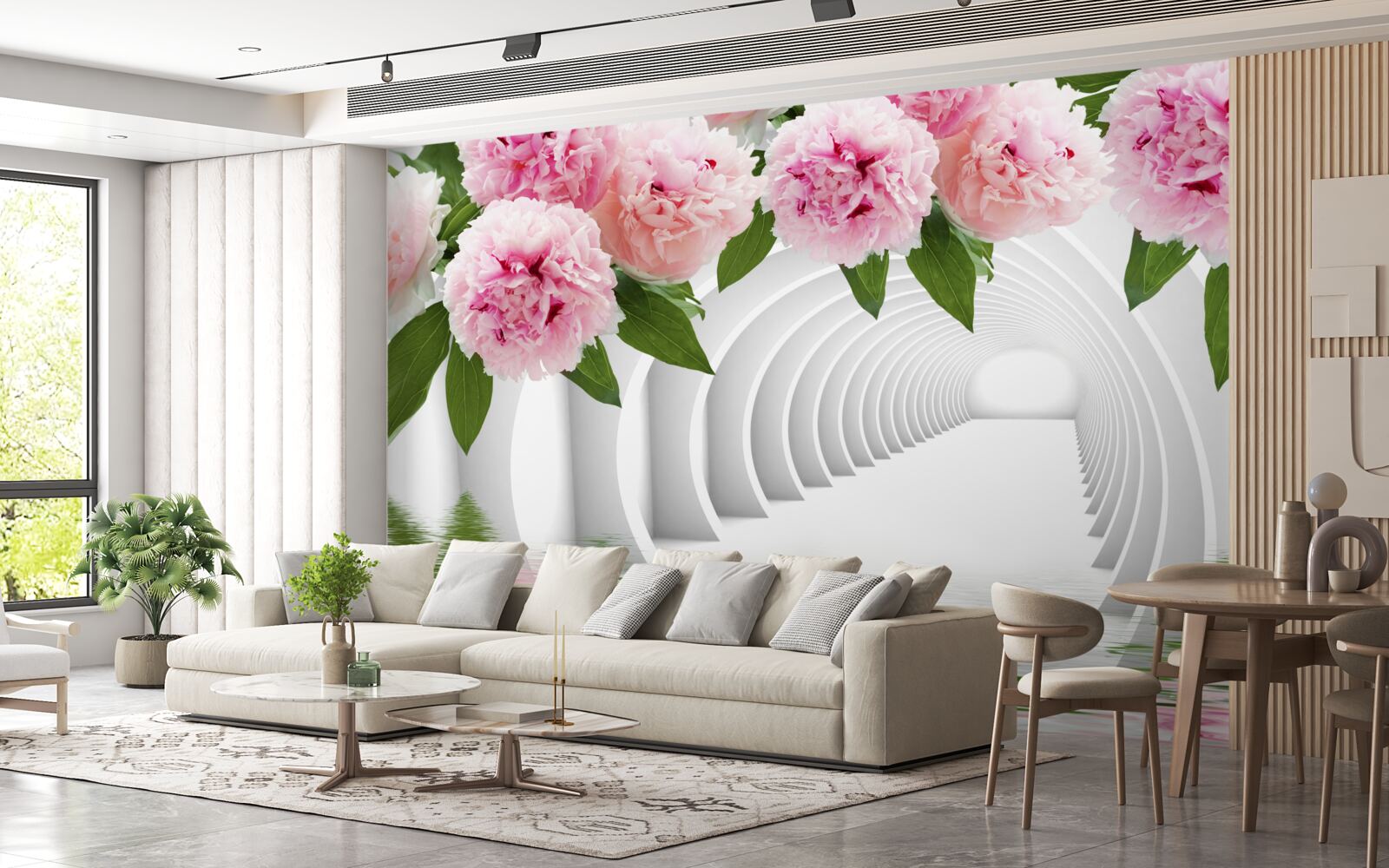 Fototapeta pivonky v ružovej farbe nad vodnou hladinou