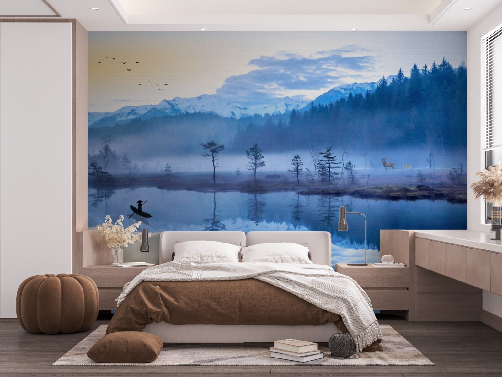 Fototapeta obraz smrekového lesa vo vodnom zrkadle