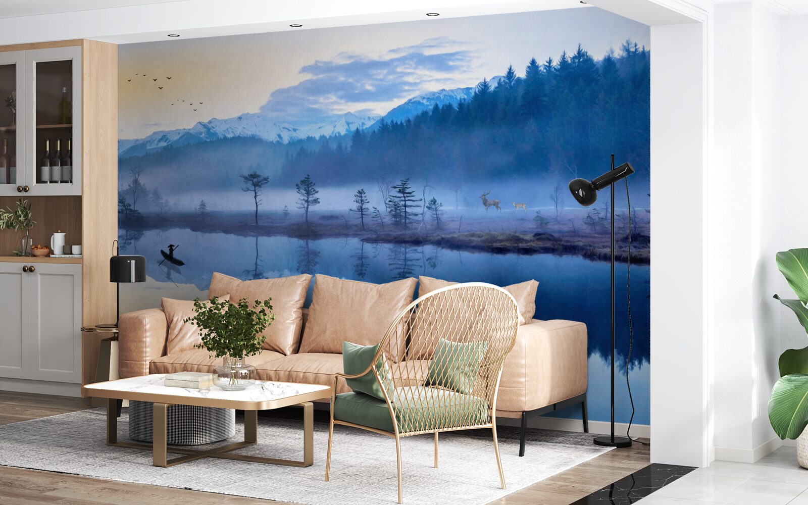 Fototapeta obraz smrekového lesa vo vodnom zrkadle