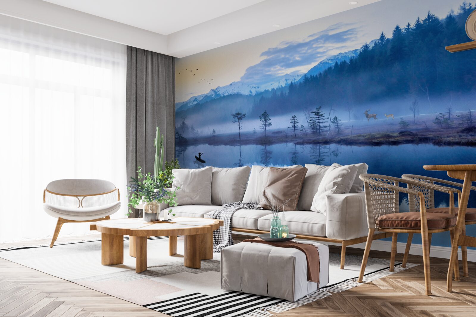 Fototapeta obraz smrekového lesa vo vodnom zrkadle