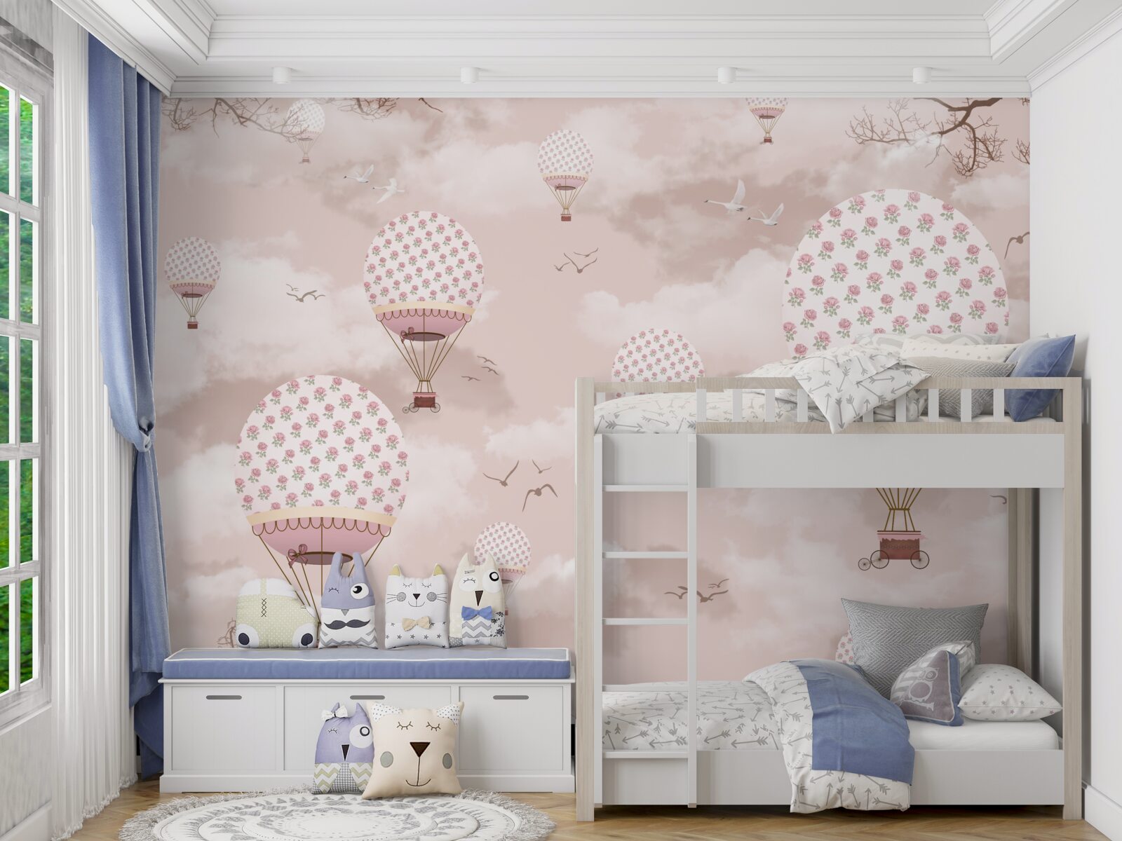 Fototapeta ružovú oblohu zdobia balóny