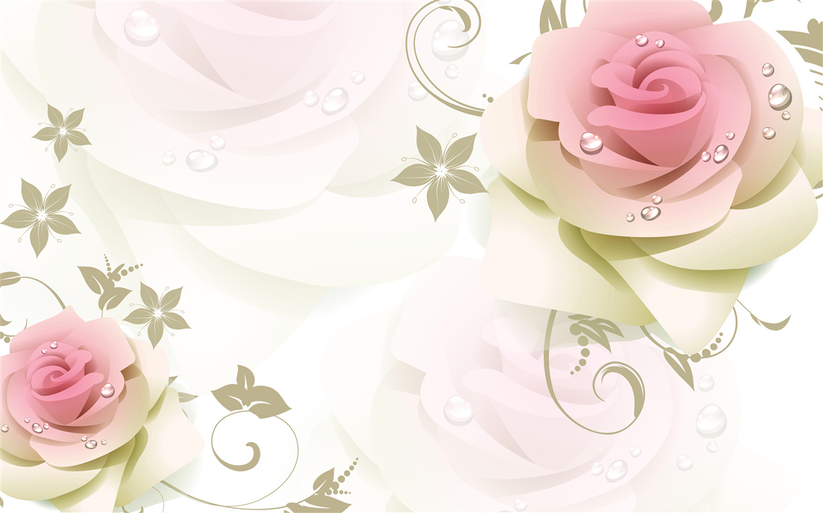 Fototapeta tenké ružové púčiky s perleťovými kvapkami