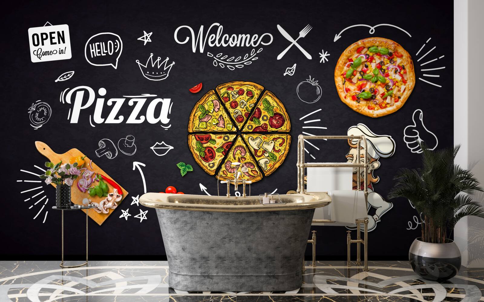 Fototapeta variť s pizzou