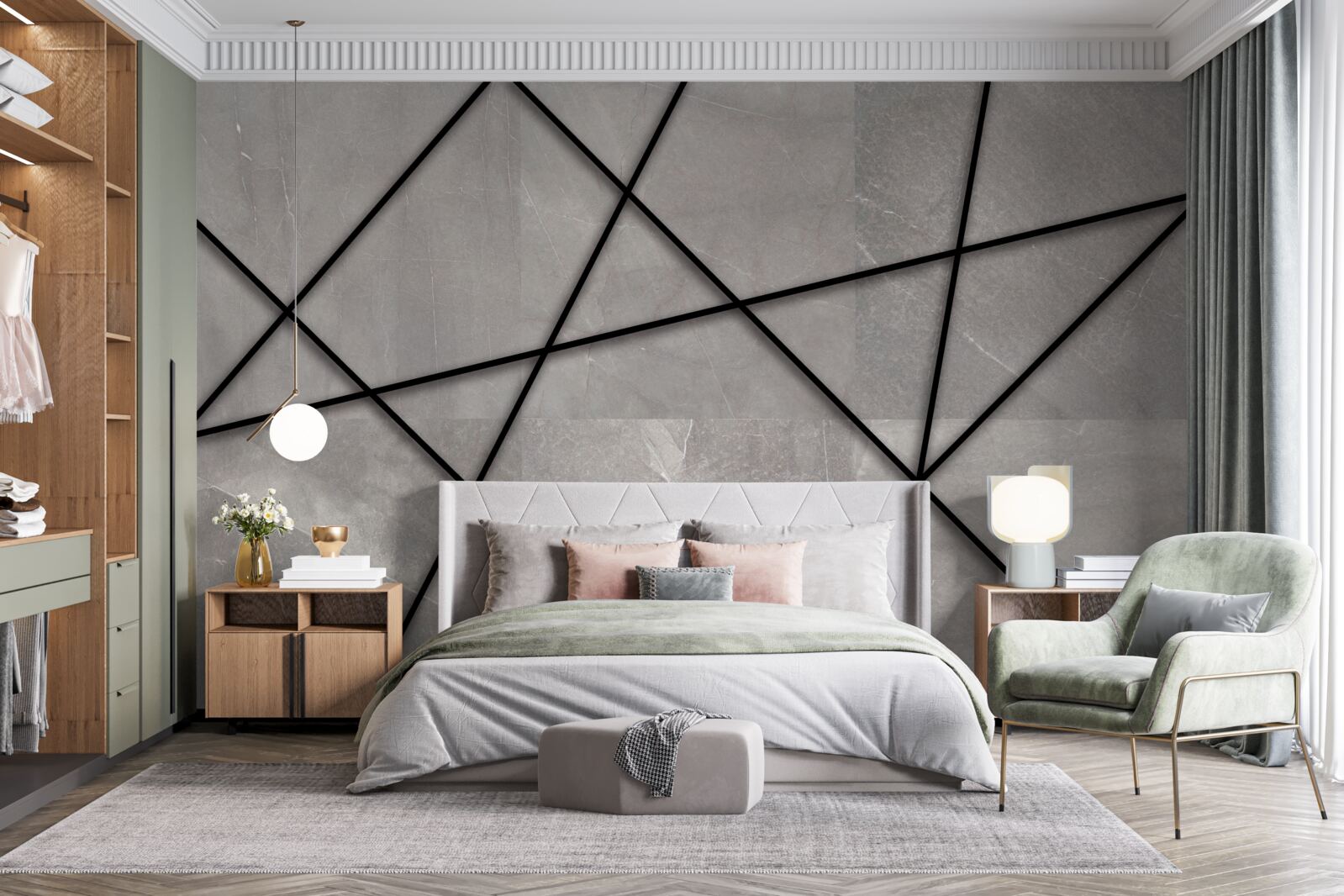 Fototapeta čierne obrysy na sivom pozadí