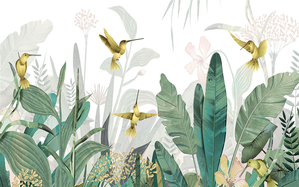 Fototapeta skupina kolibríkov v trópoch