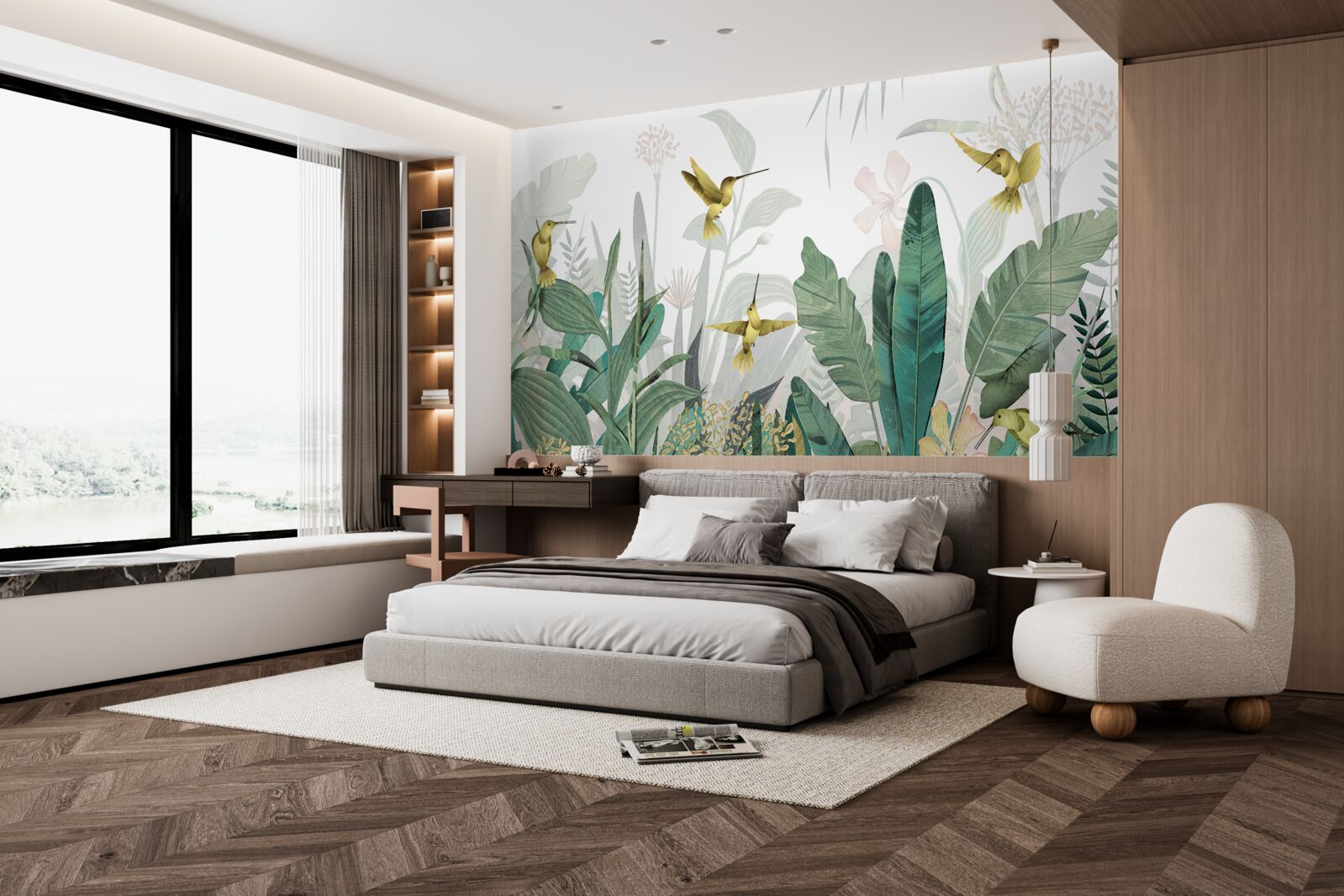 Fototapeta skupina kolibríkov v trópoch