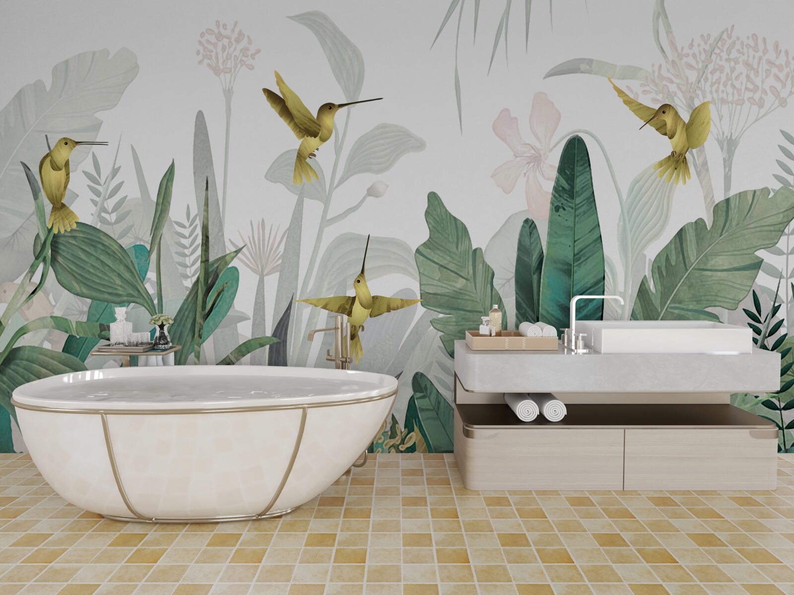 Fototapeta skupina kolibríkov v trópoch