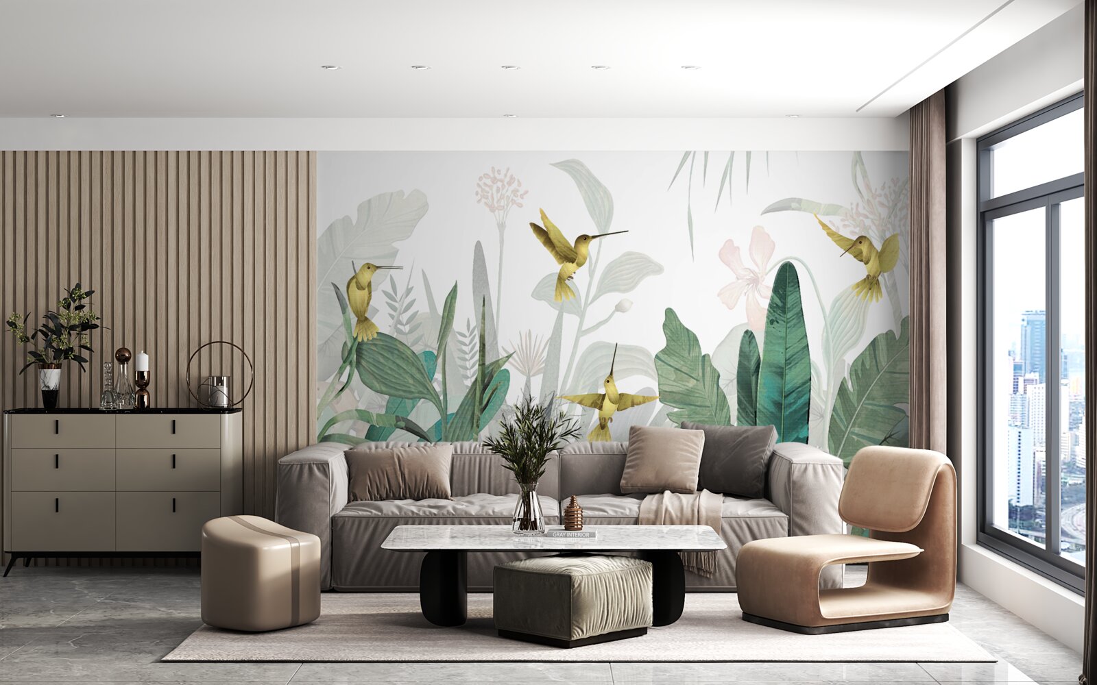 Fototapeta skupina kolibríkov v trópoch