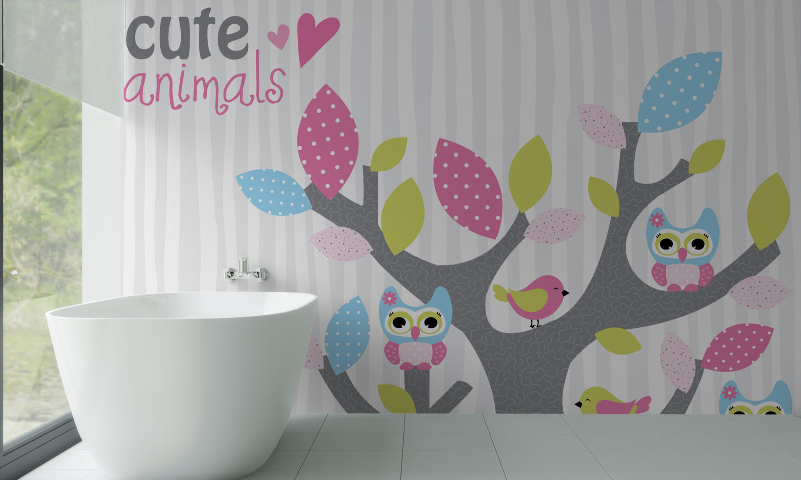 Fototapeta sovy mláďatá na konároch