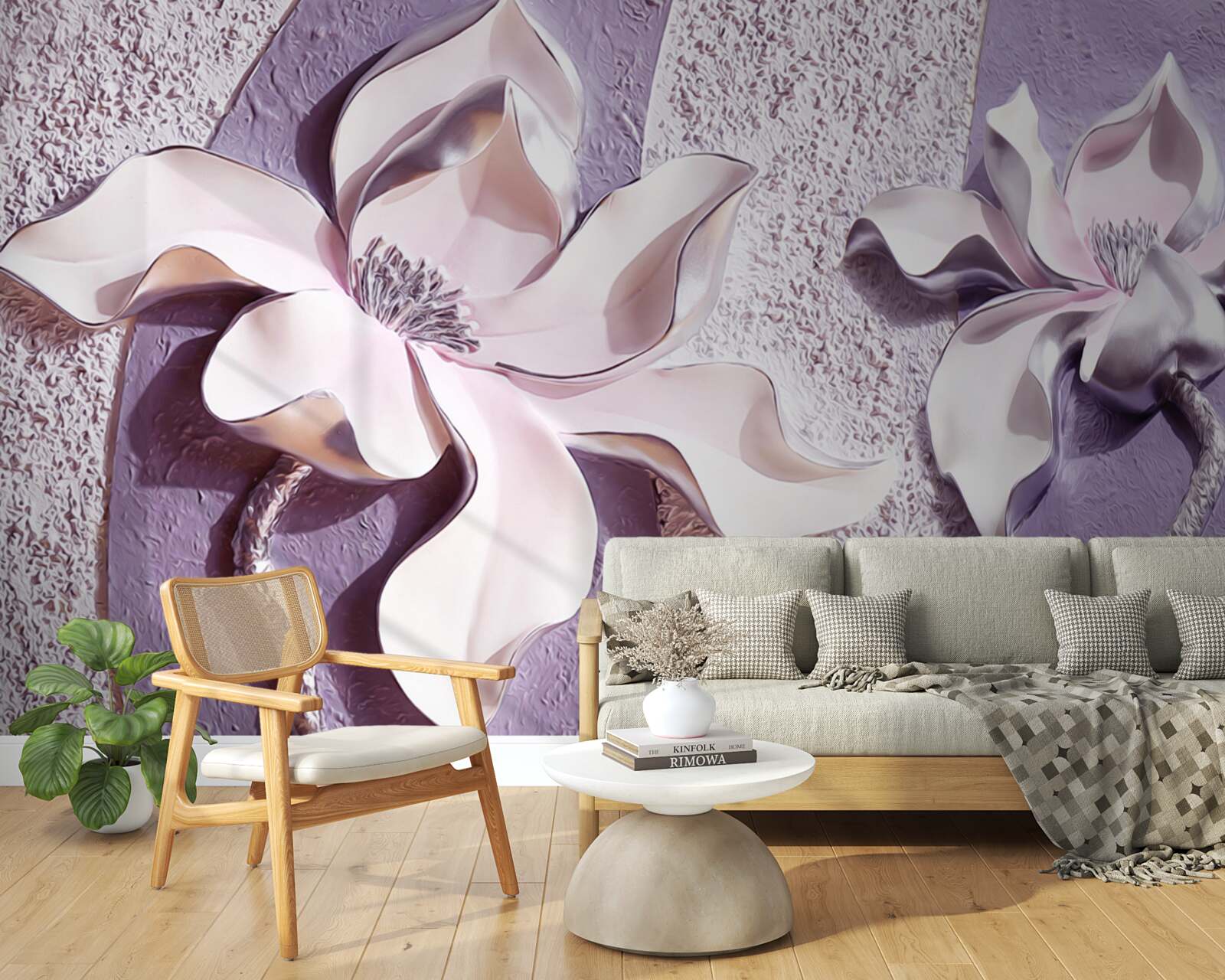 Fototapeta porcelánovo biela ľalia zdobená kamienkami