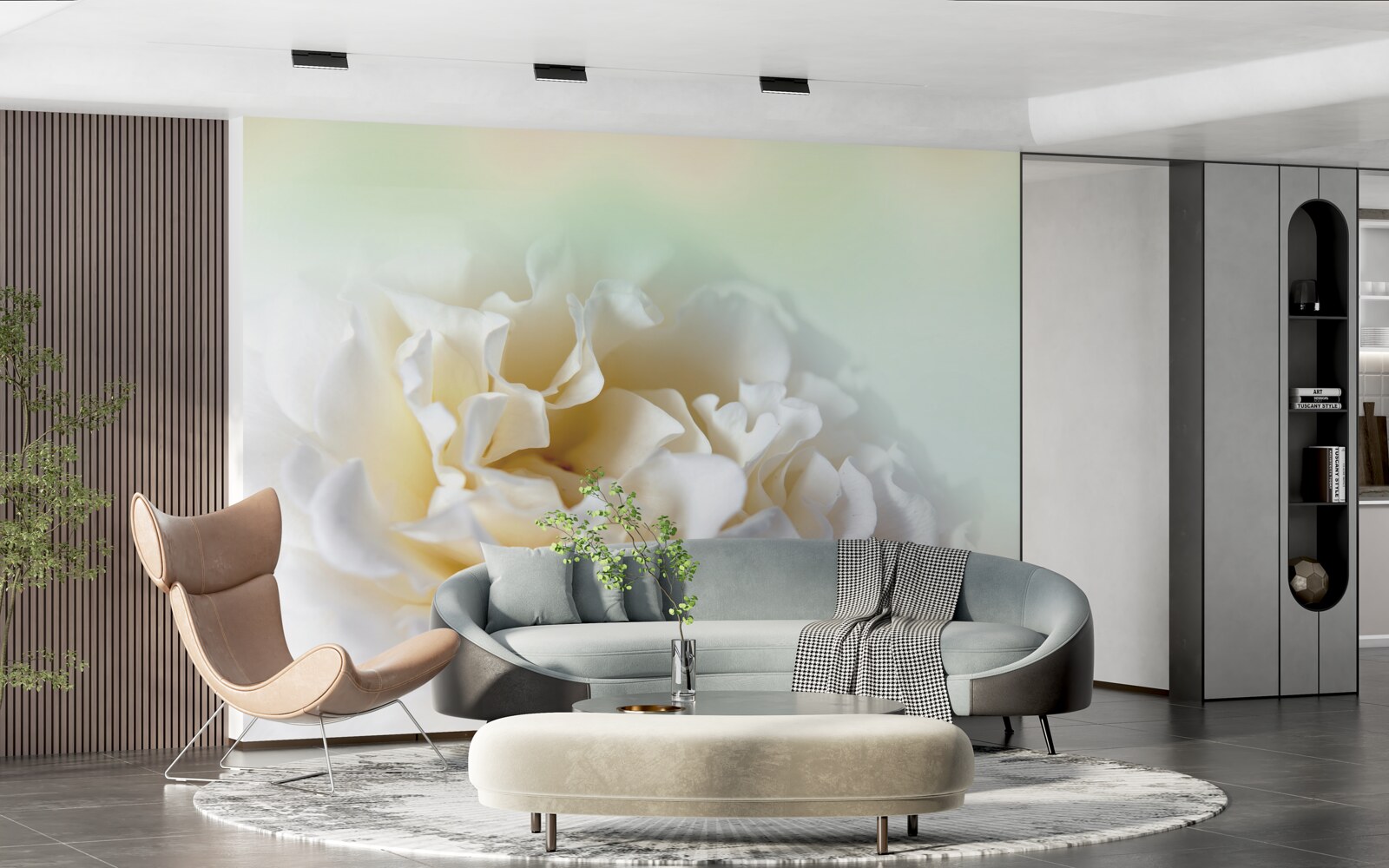 Fototapeta pivonka pozadie v krémových a nadýchaných odtieňoch