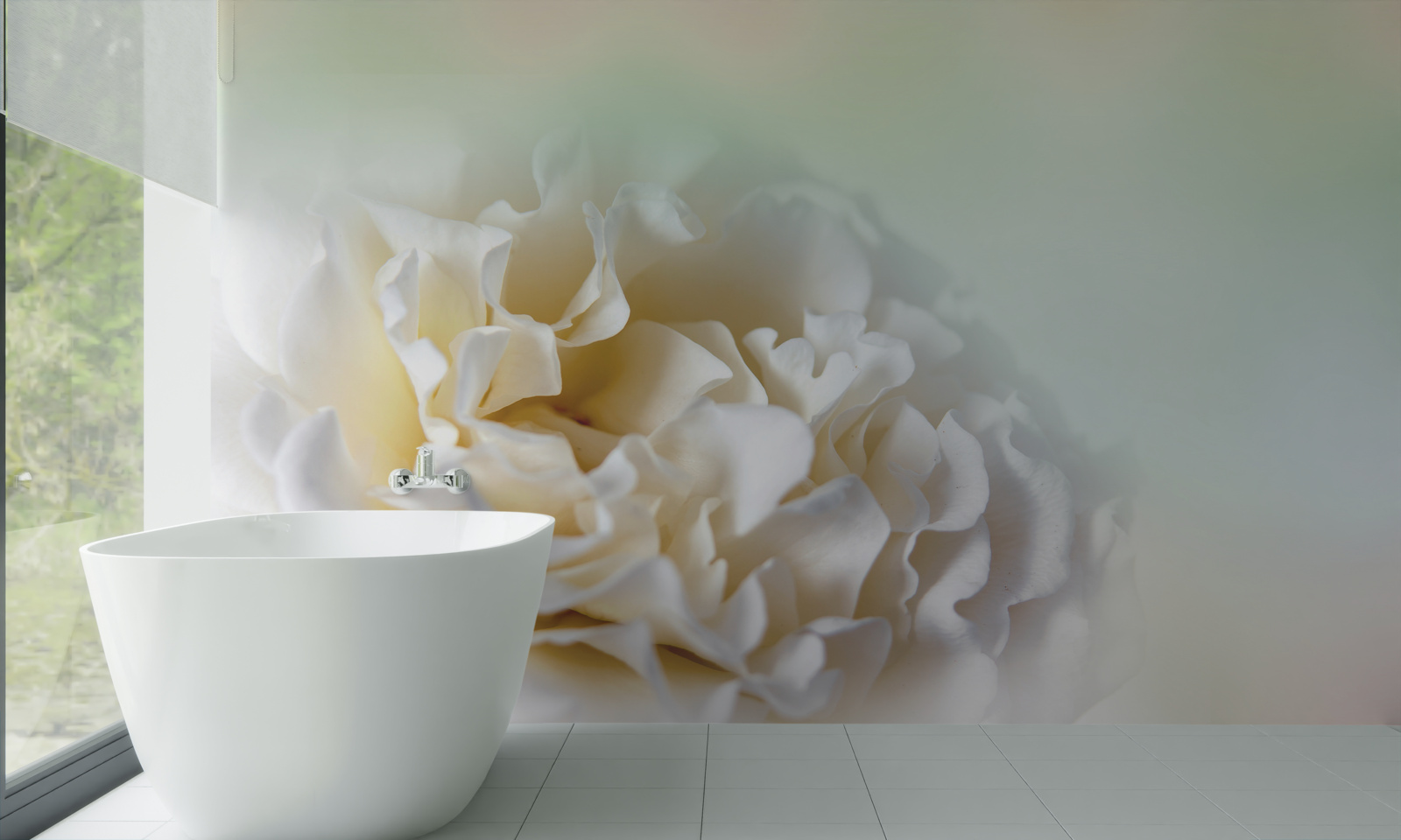 Fototapeta pivonka pozadie v krémových a nadýchaných odtieňoch