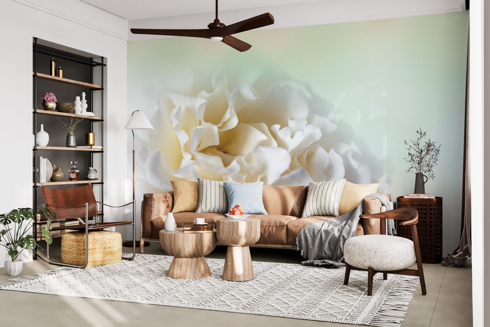 Fototapeta pivonka pozadie v krémových a nadýchaných odtieňoch