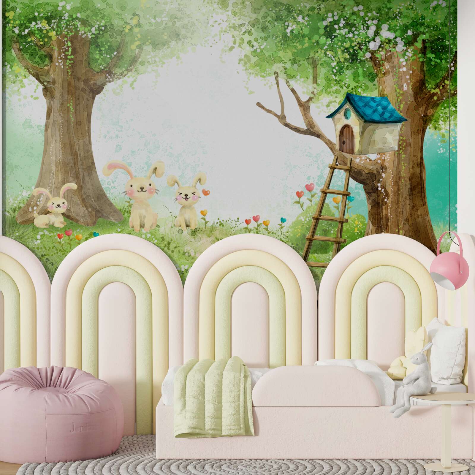 Fototapeta králiky vo svojom dome v lese