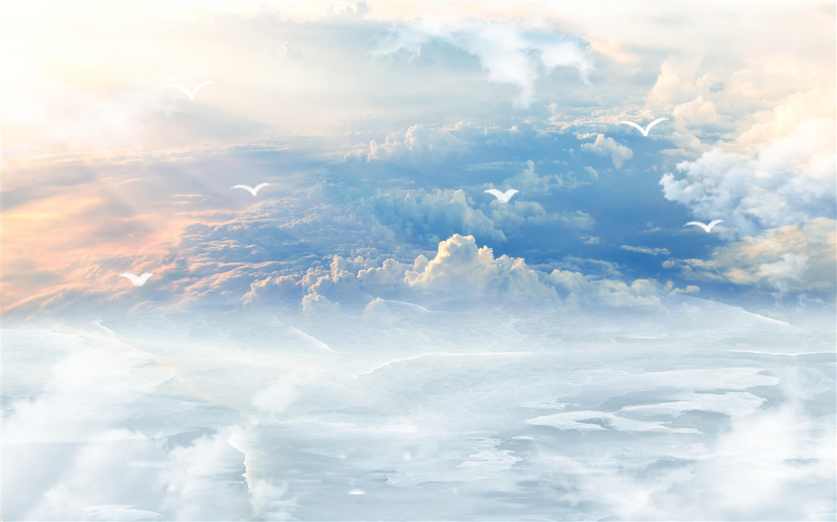 Fototapeta oblaky pokryté mäkkým práškom ležia pokojne