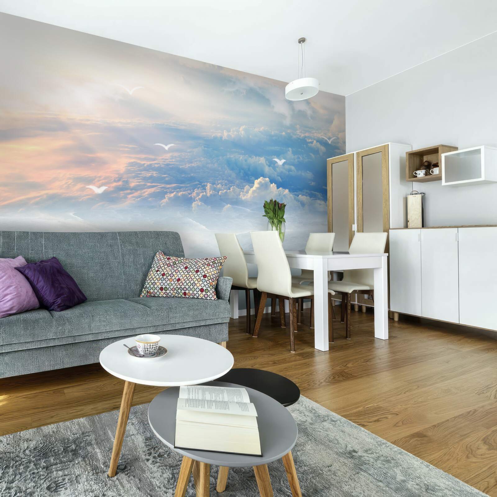 Fototapeta oblaky pokryté mäkkým práškom ležia pokojne