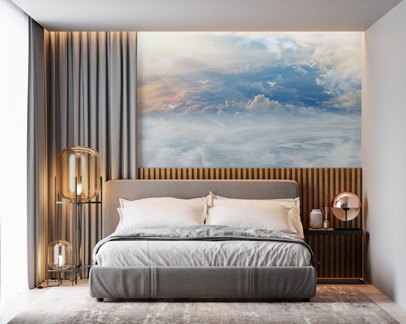 Fototapeta oblaky pokryté mäkkým práškom ležia pokojne