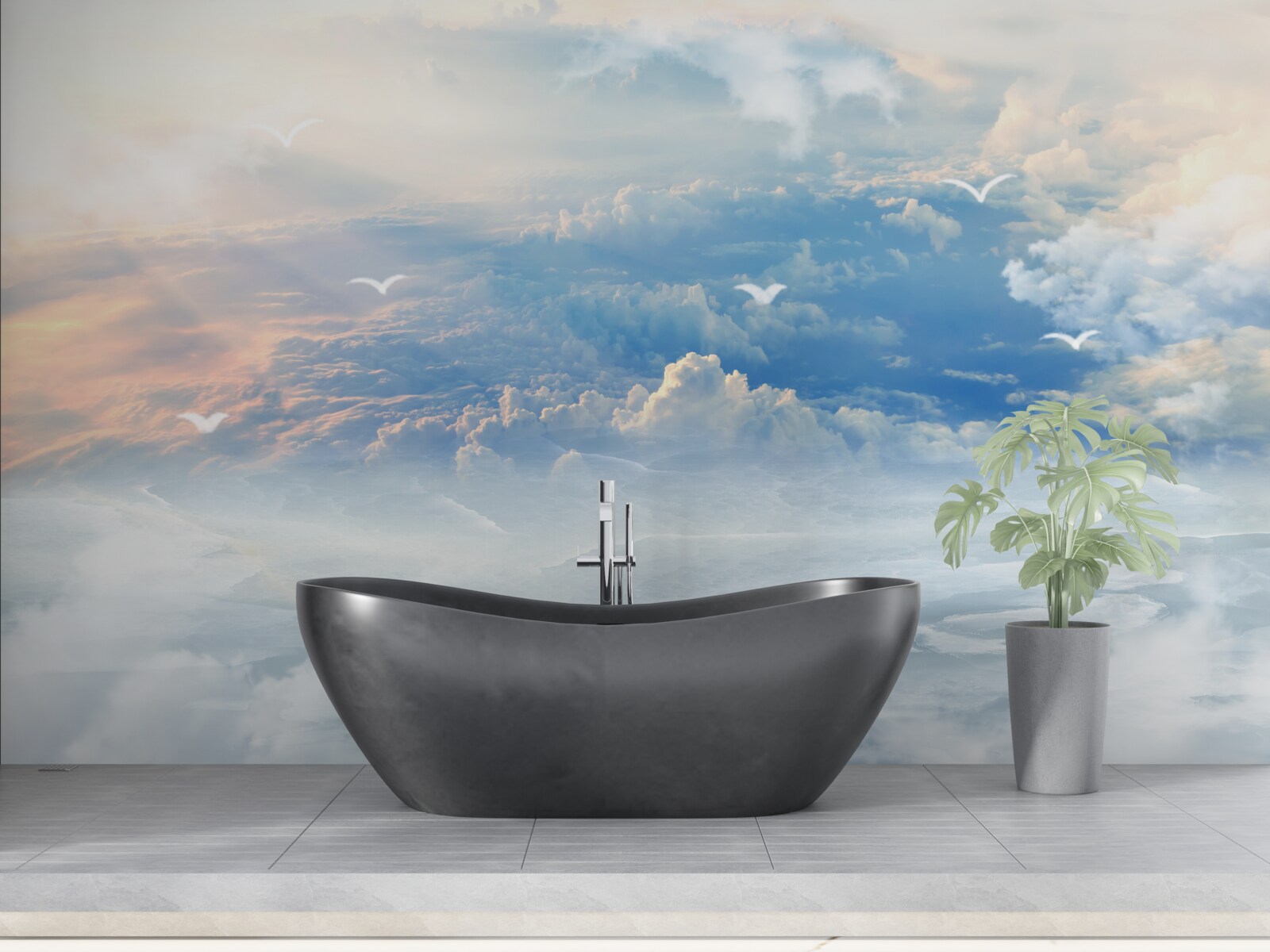 Fototapeta oblaky pokryté mäkkým práškom ležia pokojne