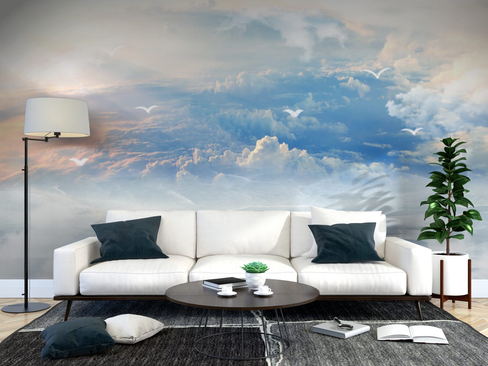 Fototapeta oblaky pokryté mäkkým práškom ležia pokojne