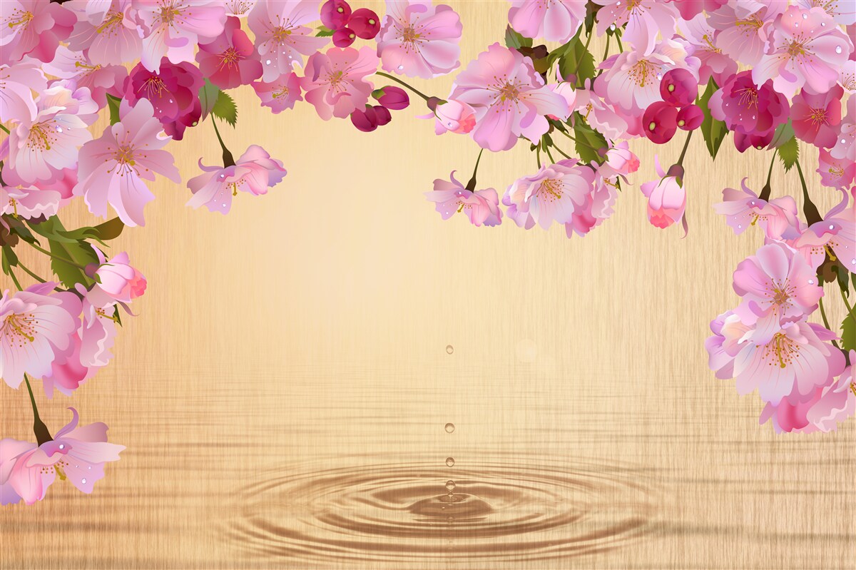 Fototapeta voda pod sviežimi ružovými kvetmi