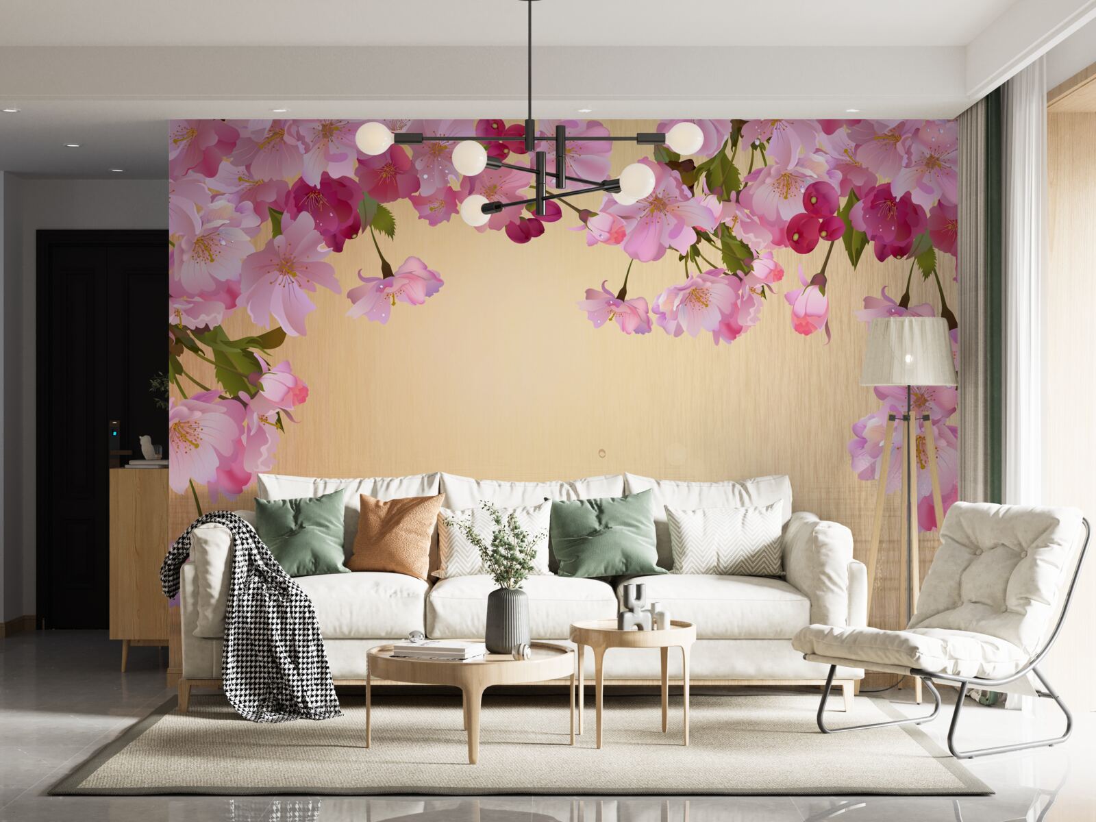 Fototapeta voda pod sviežimi ružovými kvetmi