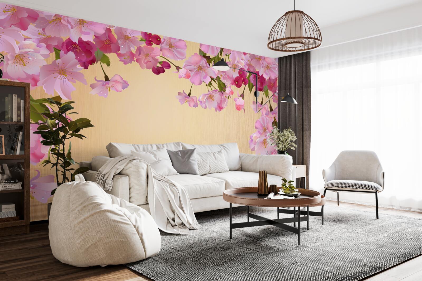 Fototapeta voda pod sviežimi ružovými kvetmi