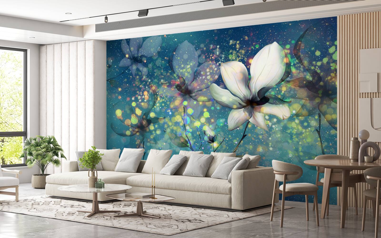 Fototapeta exkluzívne farby na tmavom zafírovom podklade