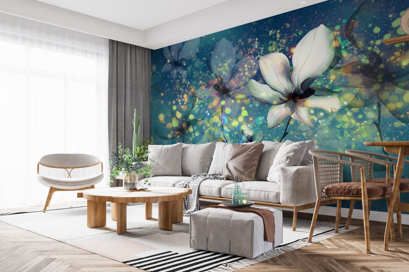 Fototapeta exkluzívne farby na tmavom zafírovom podklade