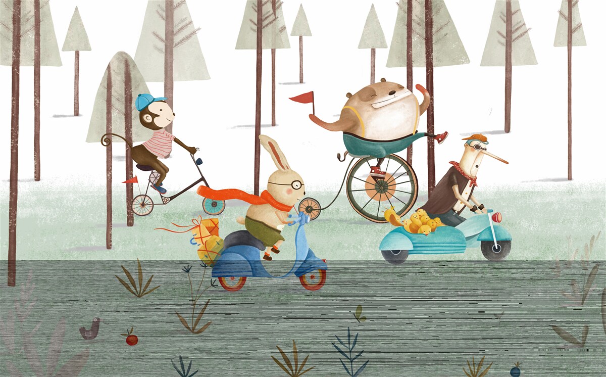 Fototapeta súťaže zvierat v hustom lese