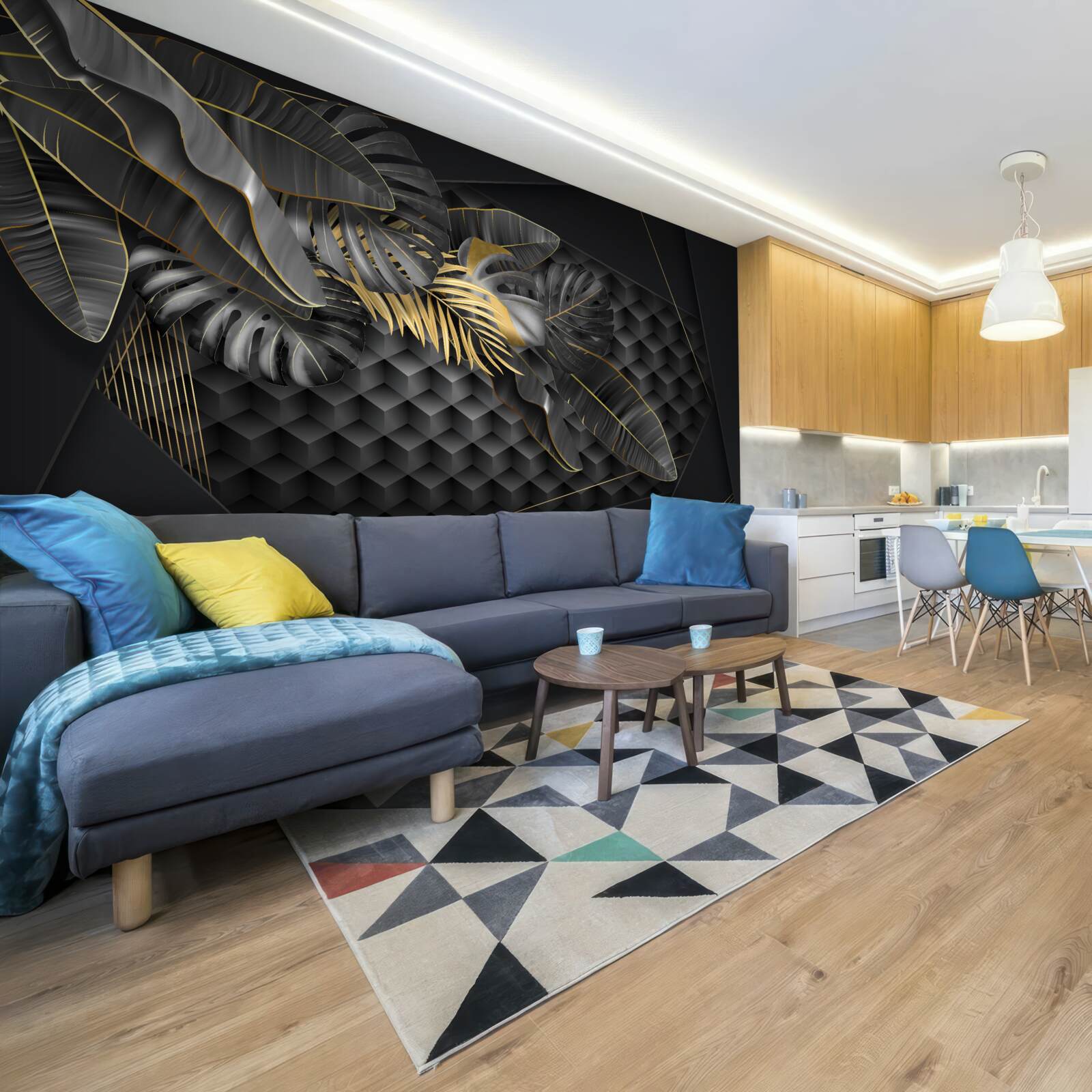 Fototapeta čierne perie s textúrou a zlatým rezom