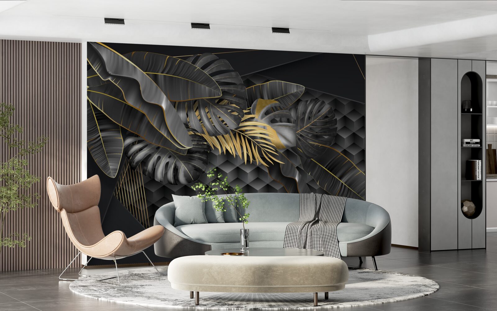 Fototapeta čierne perie s textúrou a zlatým rezom