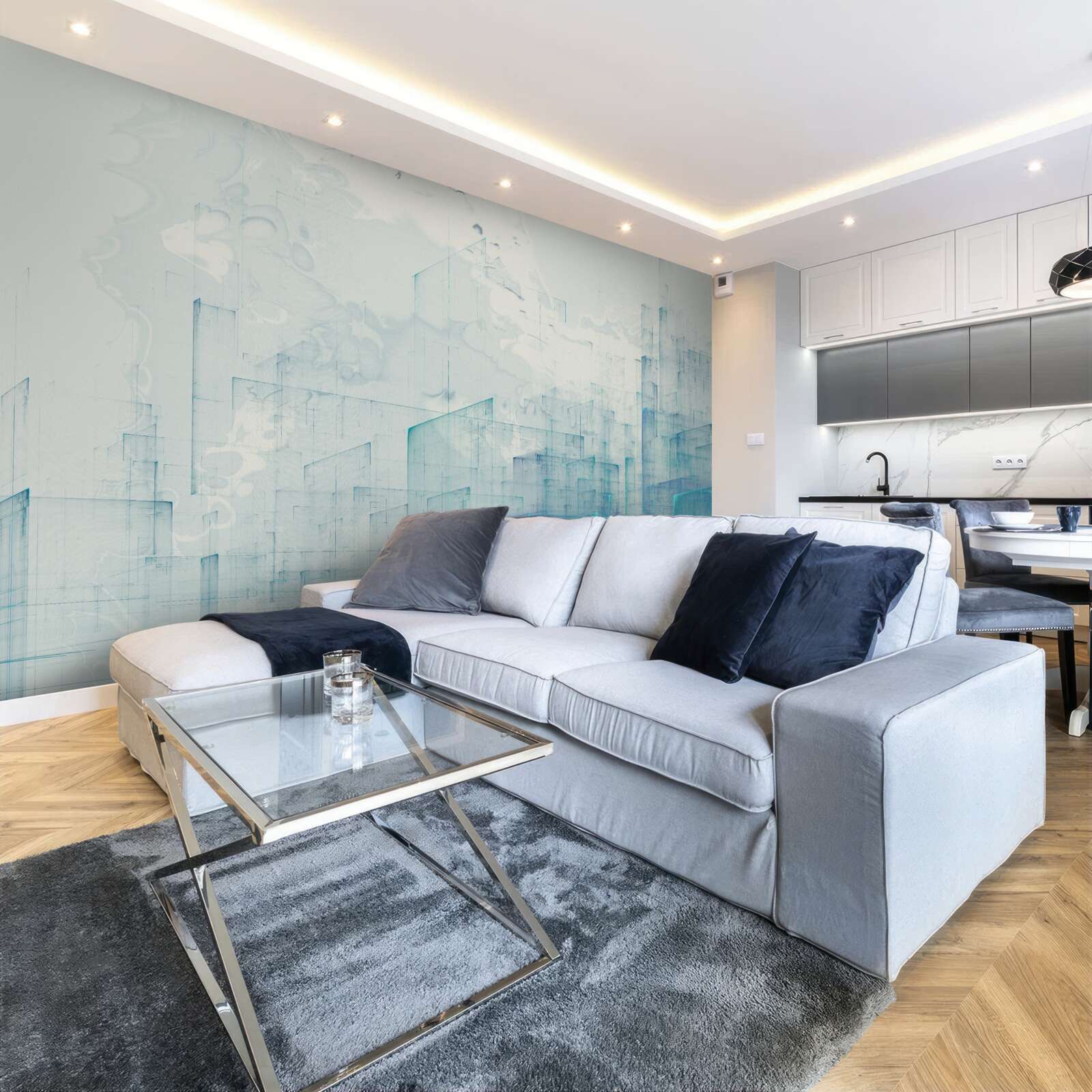 Fototapeta abstraktné mesto zahalené v hmle