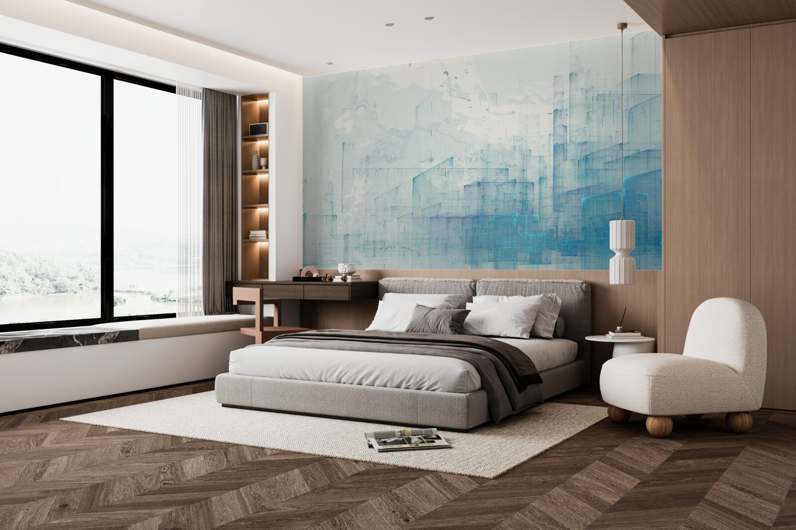 Fototapeta abstraktné mesto zahalené v hmle