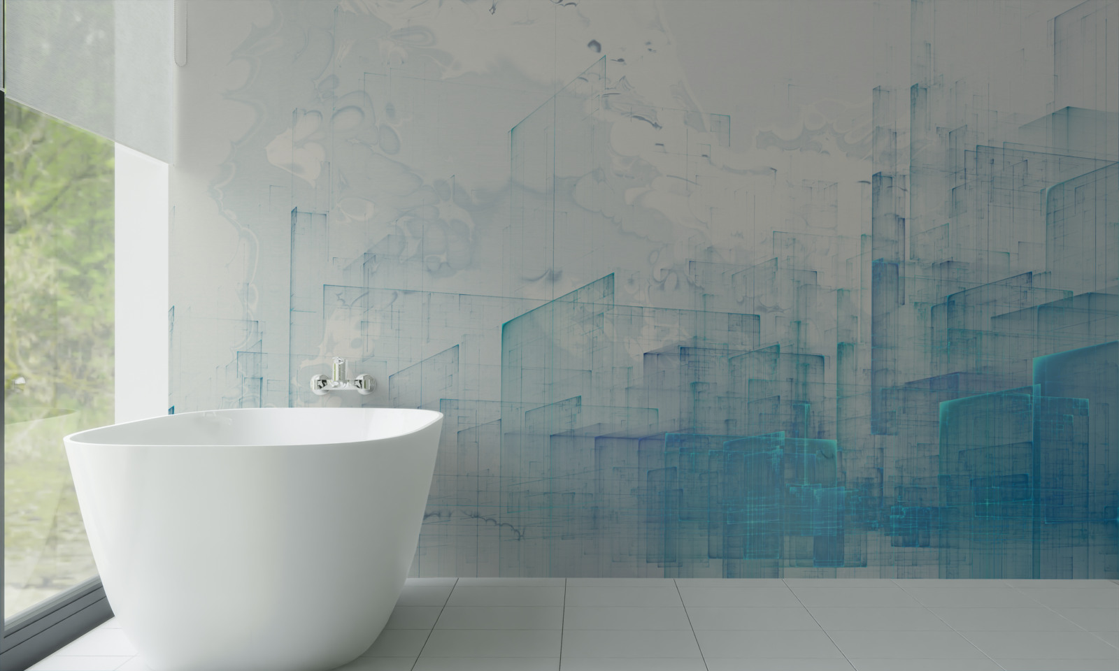 Fototapeta abstraktné mesto zahalené v hmle