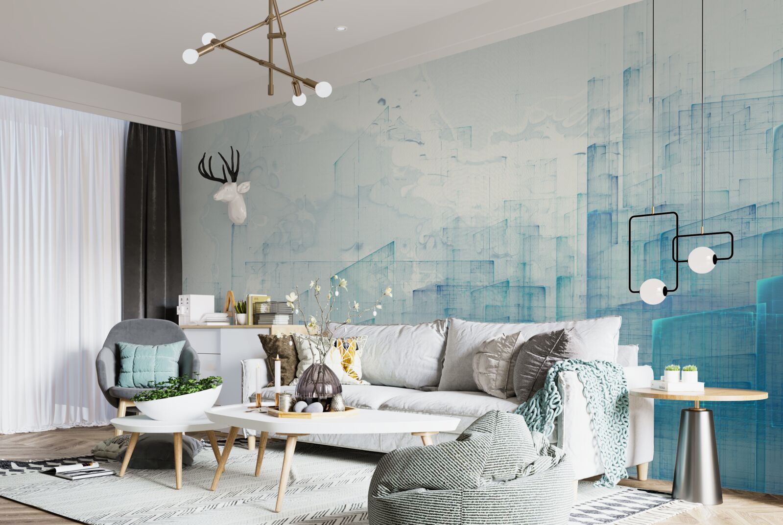 Fototapeta abstraktné mesto zahalené v hmle