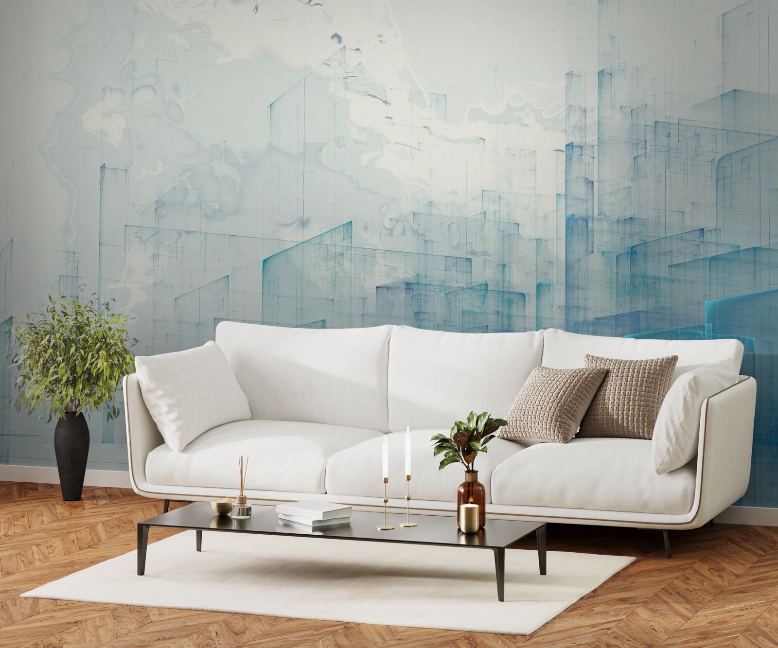 Fototapeta abstraktné mesto zahalené v hmle