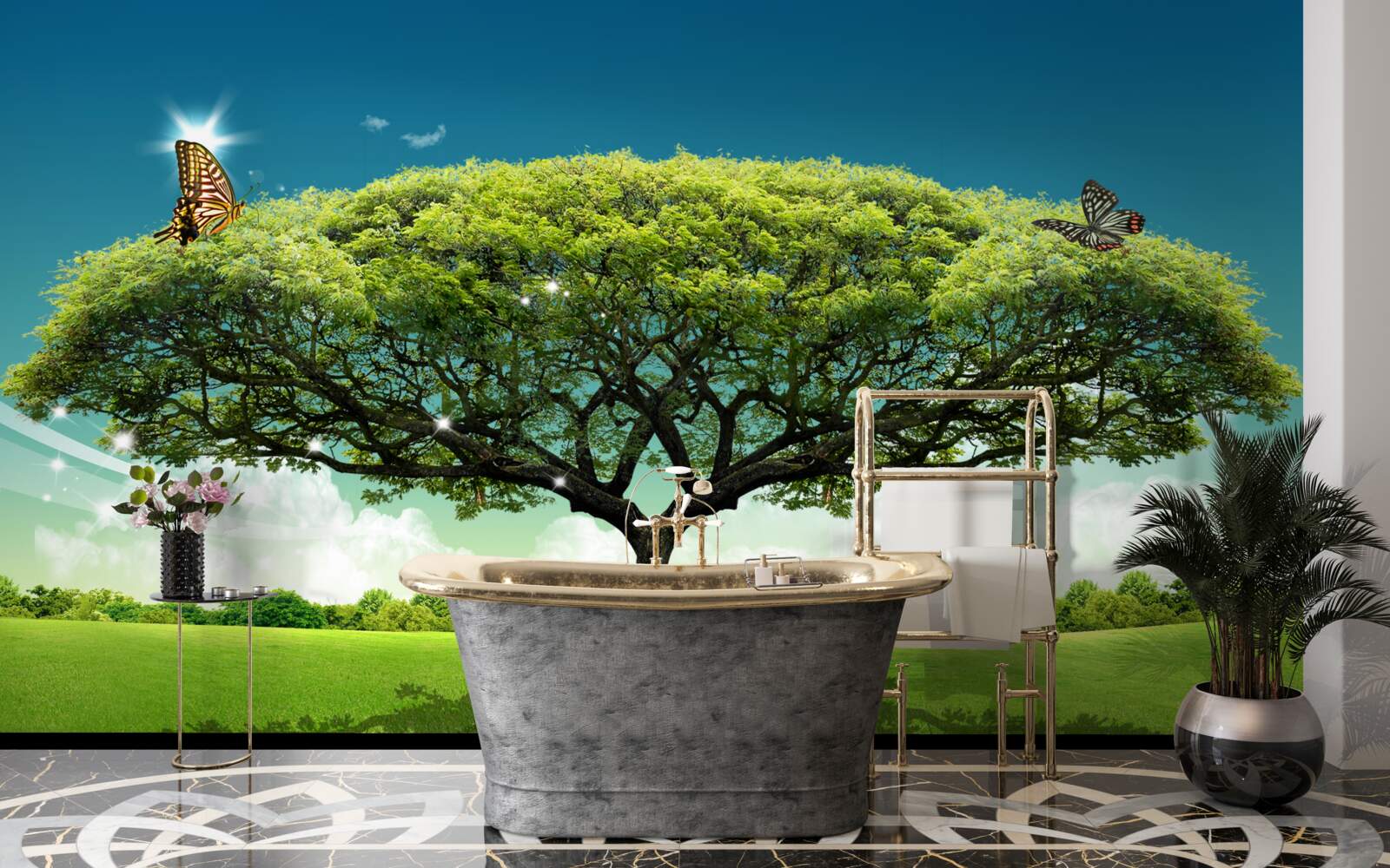 Fototapeta Na čistinke žije zdravý strom života