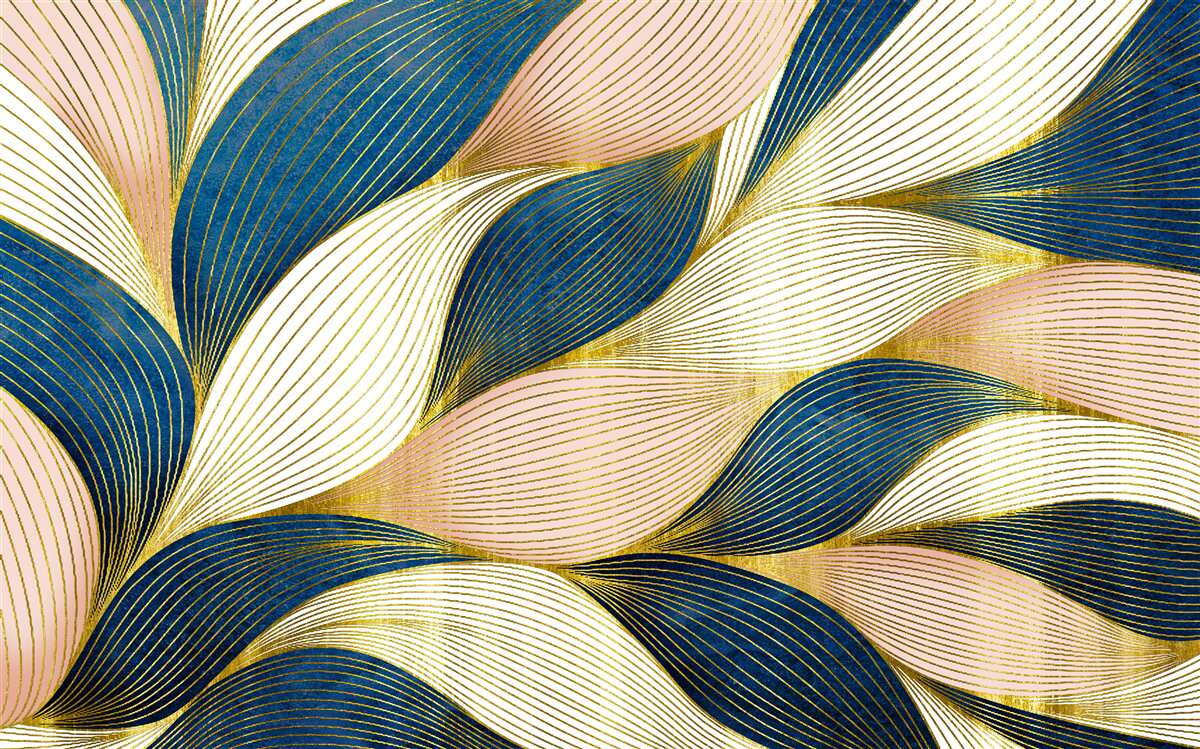 Fototapeta prepletené modré a zlaté listy