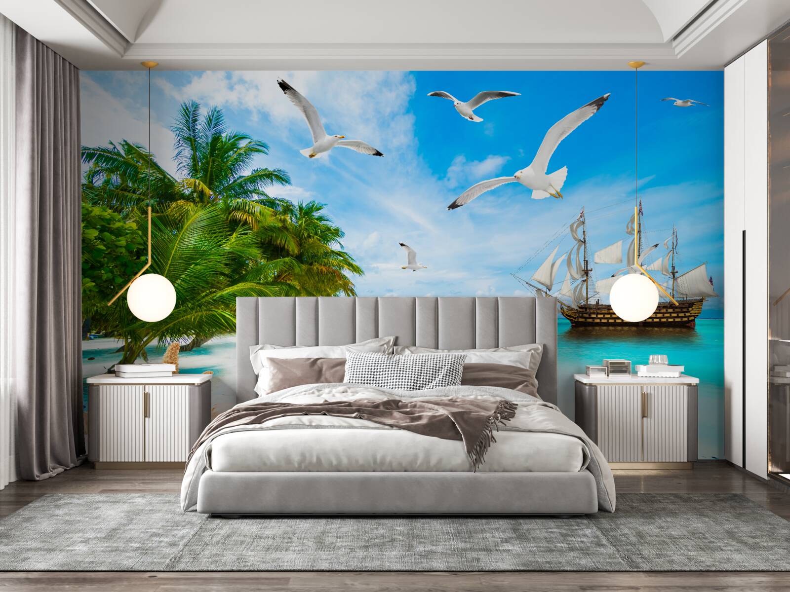 Fototapeta dok na pustom ostrove