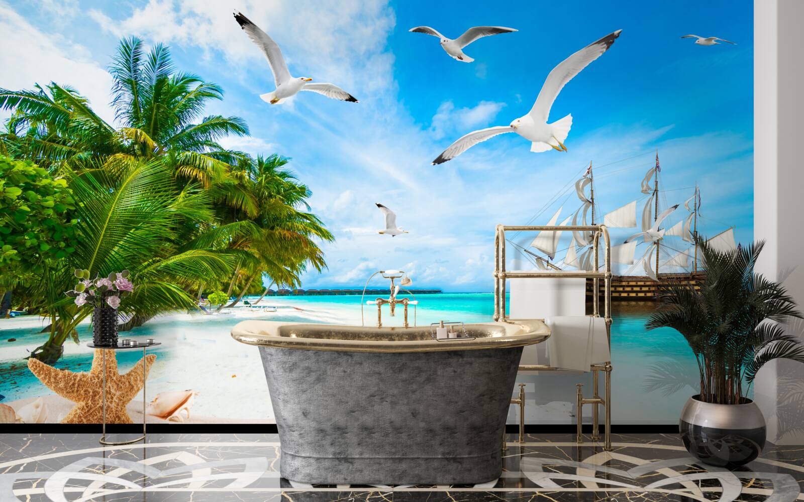 Fototapeta dok na pustom ostrove