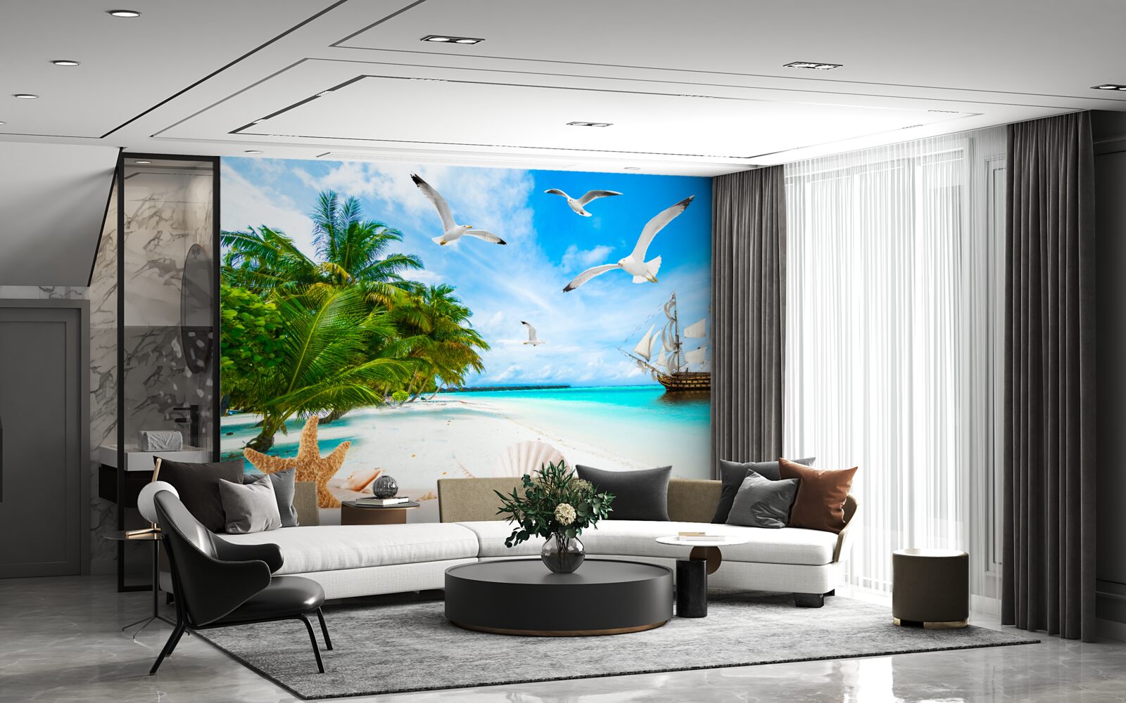 Fototapeta dok na pustom ostrove