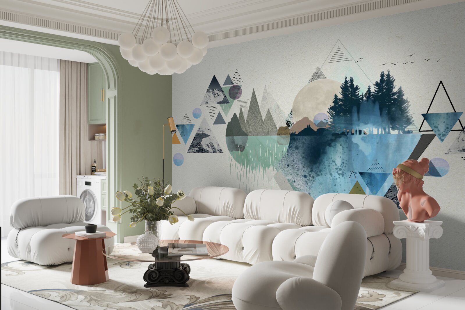 Fototapeta Odraz jazera ukazuje mrazivý zimný les