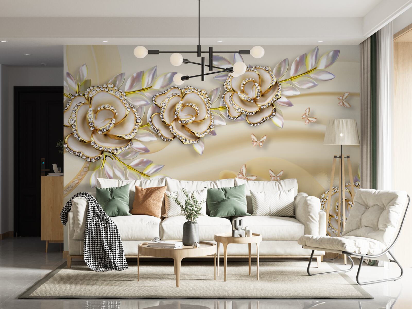 Fototapeta kovové konáre zlatej ruže