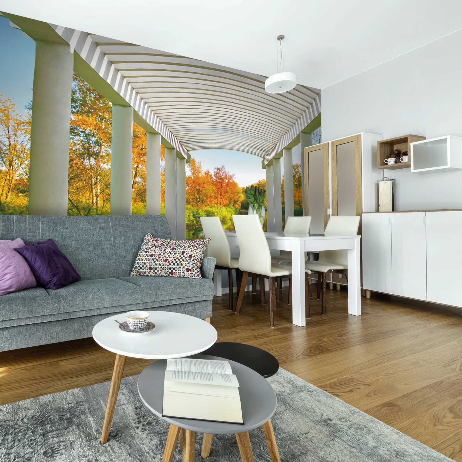 Fototapeta nádrž, na ktorej plávajú snehobiele labute