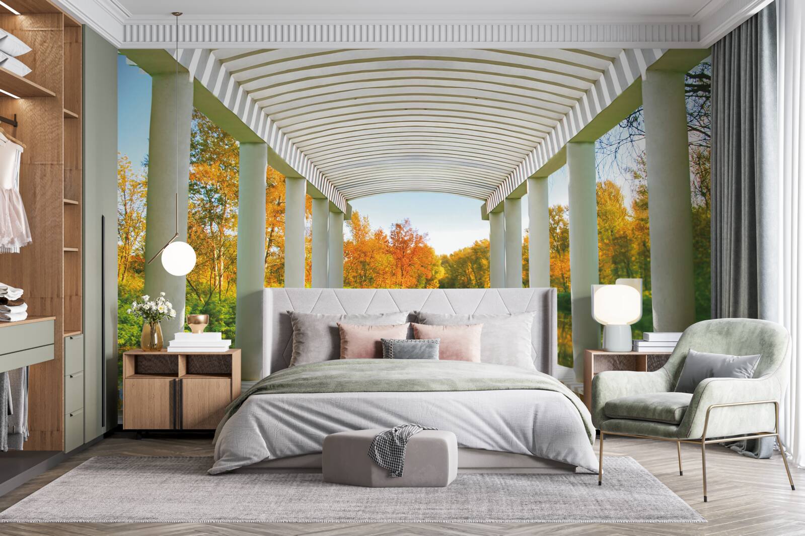 Fototapeta nádrž, na ktorej plávajú snehobiele labute