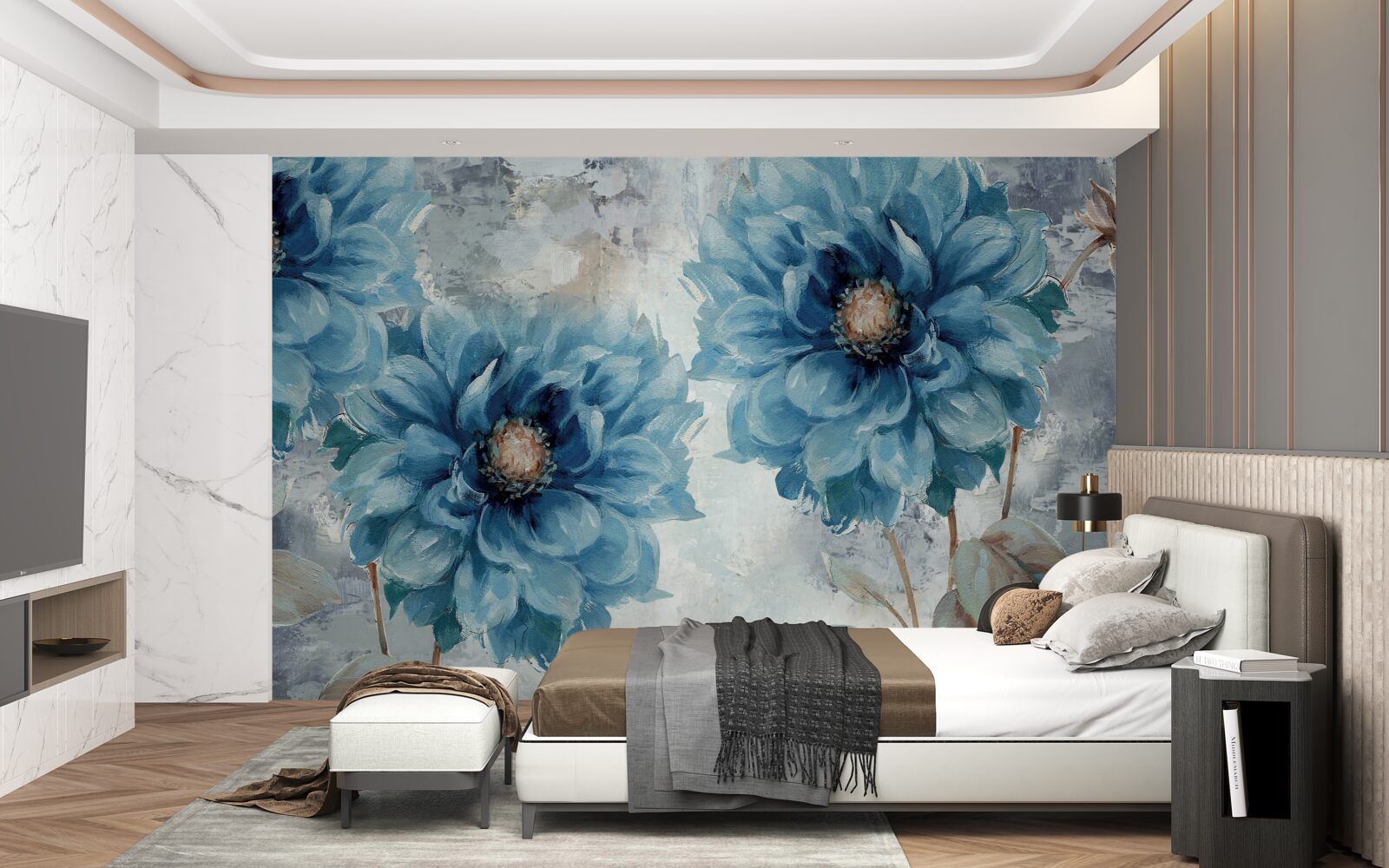 Fototapeta veľké modré georgíny