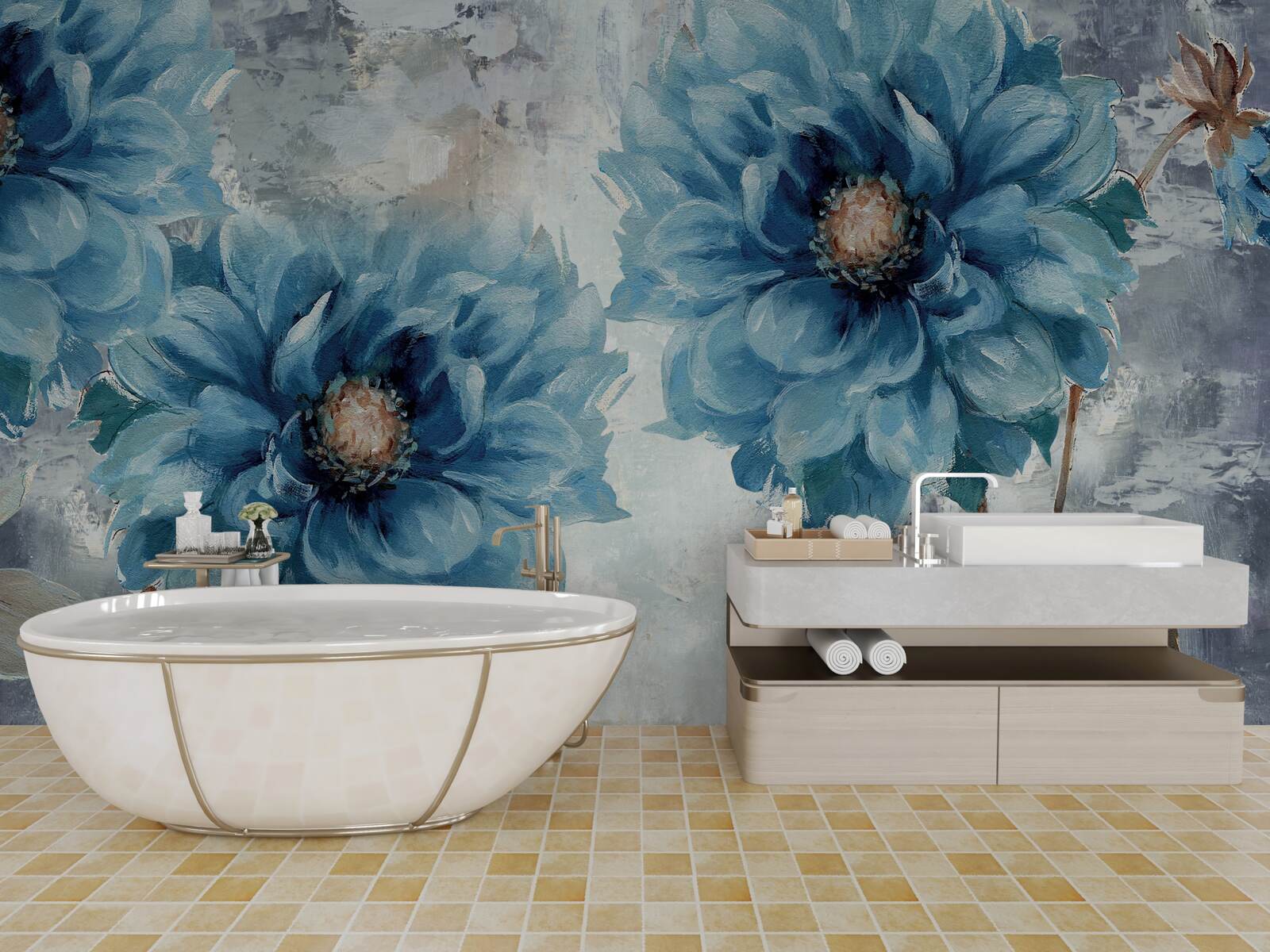 Fototapeta veľké modré georgíny