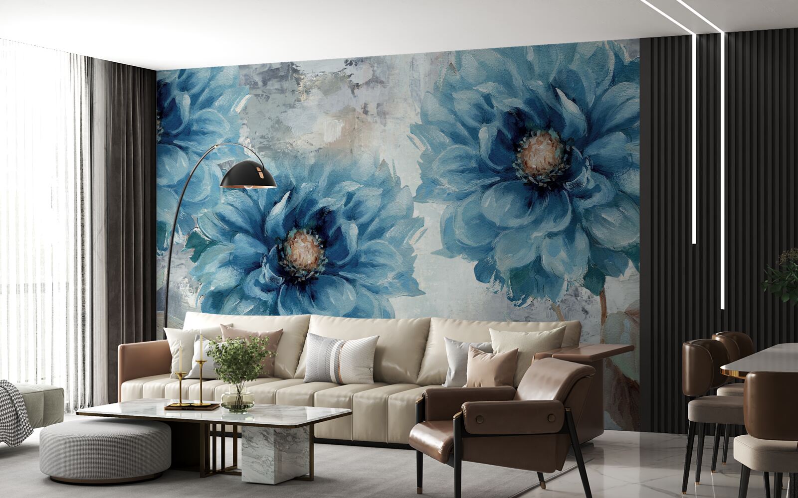 Fototapeta veľké modré georgíny